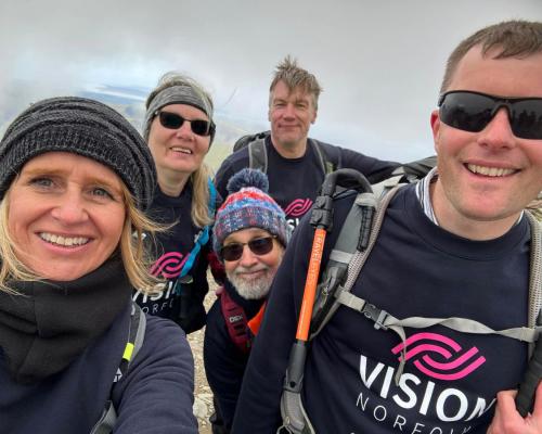 The Vision Norfolk team at the summit of Snowdon