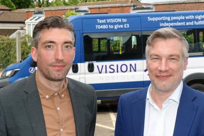 Daniel Childerhouse of NLWAG left and Andrew Morter chief executive of Vision Norfolk sm