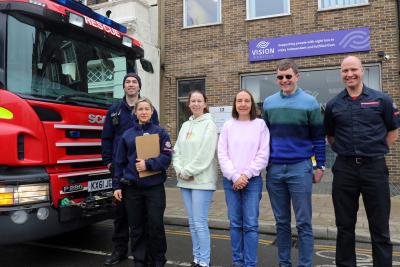 Firefighters from the Great Yarmouth station visit Vision Norfolks hub in the town sm