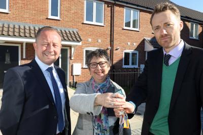 Handover of nine affordable homes at Adshead Court Norwich sm