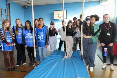 Hellesdon High School students organised a blindfold challenge to raise money for Vision Norfolk