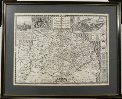 John Speed 1623 map of Norfolk estimate 300 350 sm