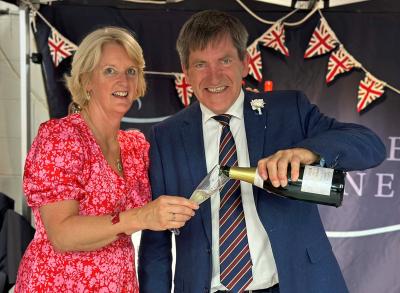 John and Bridget Hemmant celebrate winning the Wine GB Award