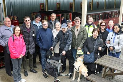 The group from Vision Norfolk at Bure Valley Railways Aylsham station sm