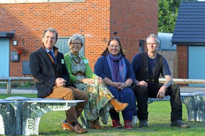 from left Tony and Maggie Abel Cllr Caroline Karimi Ghovanlou Nigel Barnett